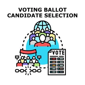 People voting for candidate selection on ballot 스톡 일러스트