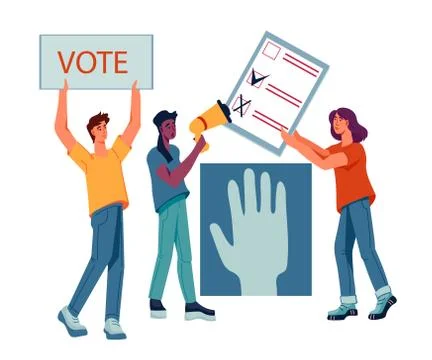 People voting - democracy and political rights. Stock Illustration
