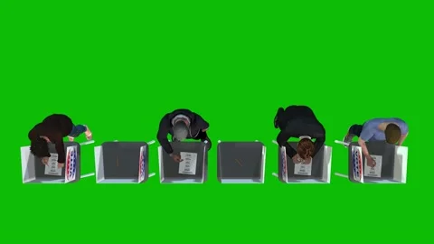 People Voting Green Screen Animation (5) Stock Footage