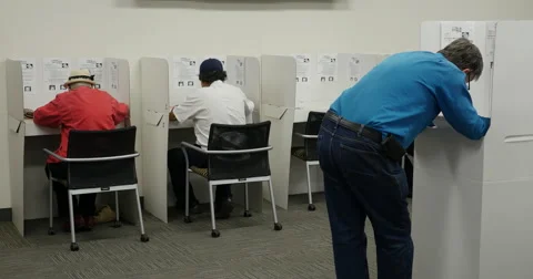 People voting in the Mid term election of 2014 Stock-Footage 43426715