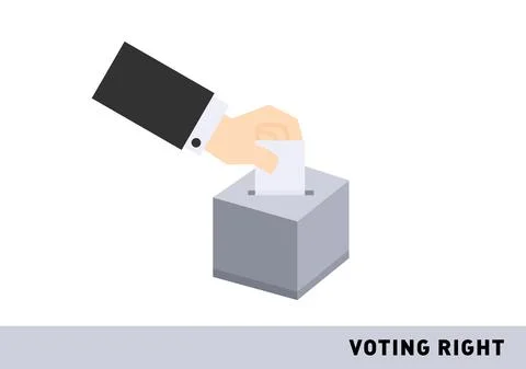 People voting right and drop in ballot box for election day ep06 Stock Illustration