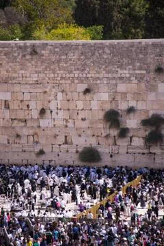 People at the wailing wall Stock Photos