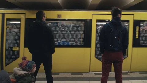 People wait for the metro in Berlin Stock-Footage 78380963