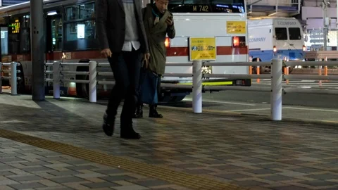 People Waiting For Bus Video stock 115096374