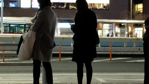 People Waiting For Bus Video stock 115103588