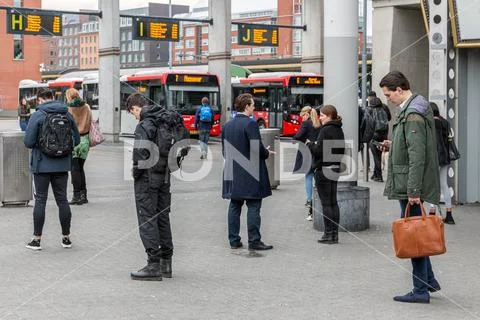 People waiting at central station Den Bosch, the Netherlands Stock Photos