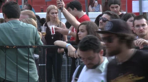 People waiting for concert Stock Footage 65368985