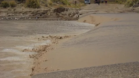 People Waiting for Flash Flood to Clear Vídeo Stock 80917833