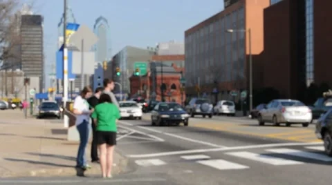 People Waiting At Intersection Stock Footage 7732871