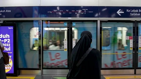 People Waiting For MRT Stock Footage 202264596