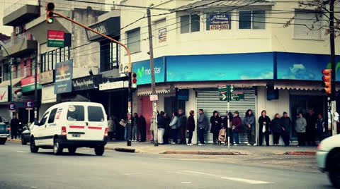 People waiting on a queue Stock-Footage 25086189