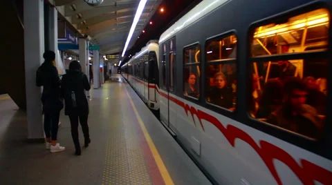 People waiting for subway Stock Footage 63126232