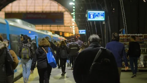 People Waiting For Train To Arrive At Argentinian Train Station Stock Footage 126303695