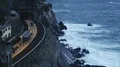 People waiting for train on Manarola station, Cinque Terre coastline, Italy HD Footage