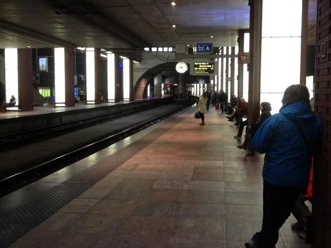 People waiting for the train Stock Photos