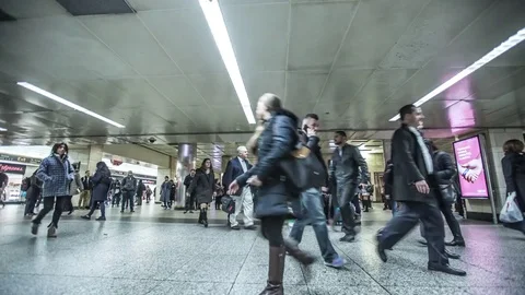 People Waiting for Train Schedule Stock Footage 83527781