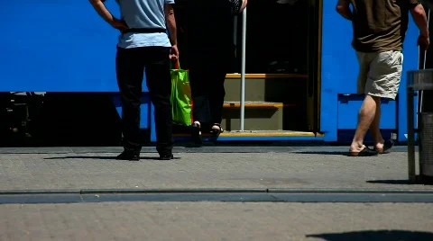 People Waiting tramway Stock Footage 452125