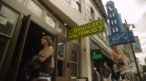 People Walk by Bars 스톡 동영상 53191817