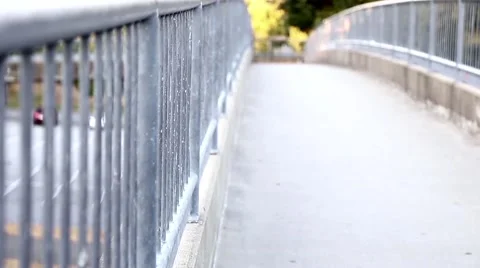 People walk in on the bridge Video stock 52416731