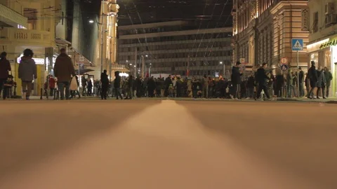 People walk during a protest in Belgrade. Stock Footage 102372029