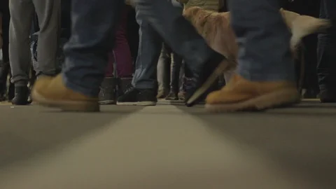 People walk during a protest in Belgrade. Stock Footage 102372122