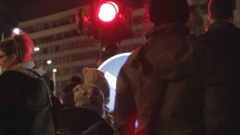 People walk during a protest in Belgrade. Stock Footage 102372188