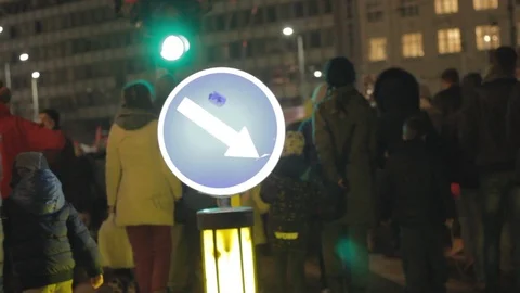 People walk during a protest in Belgrade. Stock Footage 102372309