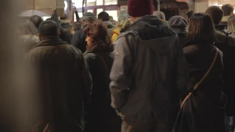People walk during a protest in Belgrade. Stock Footage 102372974