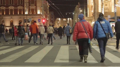 People walk during a protest in Belgrade. Stock Footage 102375689
