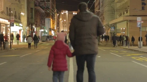 People walk during a protest in Belgrade. Stock Footage 102375958