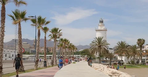 People walk in Malaga 스톡 동영상 82707615