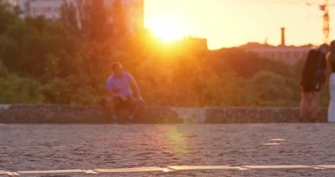 People Walk on the Observation Deck. Stock Footage 159829284