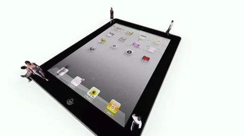 People walk over tablet Video stock 33797623