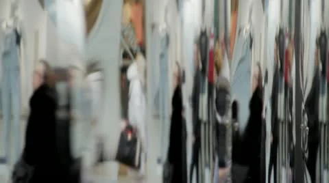People walk with reflections Stock Footage 22219149