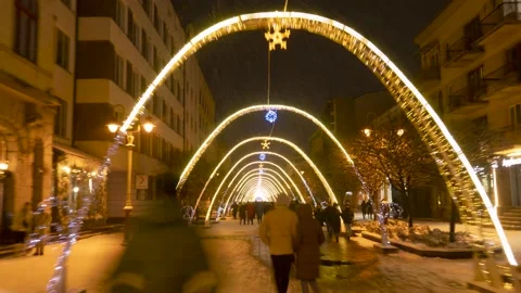 People walk the streets - a time-lapse. Video stock 170785699