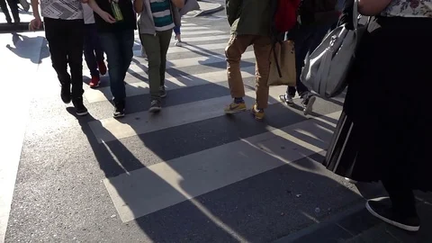 People Walk Through The City Stock Footage 82239089