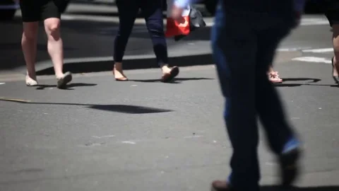 People walking across intersection. Stock Footage 81882683