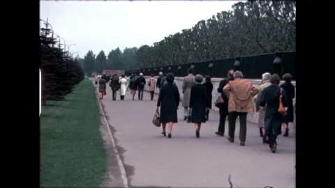 People Walking Along a Park Path Stock Footage 278360493