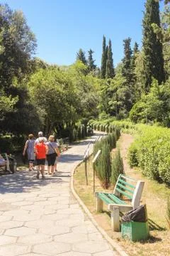 People walking along the path. Stock Photos
