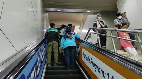 People walking up and down at MRT station Stock Footage 262387596