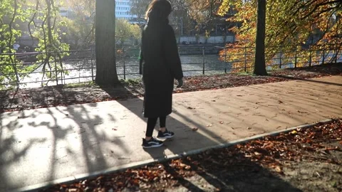 People walking and running on Isle aux Cygnes in Paris, France Stock Footage 317078567