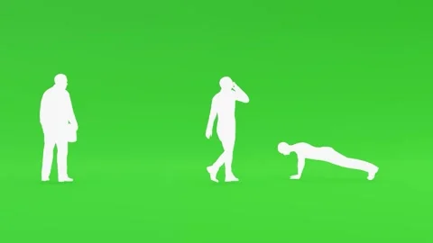 People Walking Animation Crowd Motion Scene Stock Footage 327343406