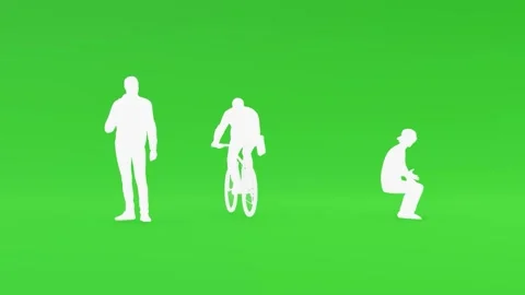 People Walking Animation Crowd Motion Scene Stock Footage 327343439