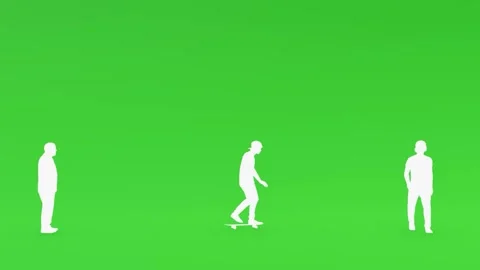 People Walking Animation Crowd Motion Scene Stock Footage 327343444