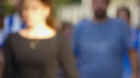 People Walking Anonymous In Slow Motion Stock Footage 96987882