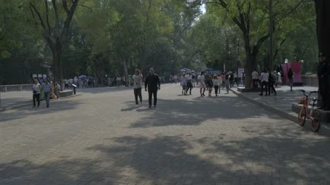 People Walking Around In Chapultepec Park, Mexico City Stock Footage 154533075