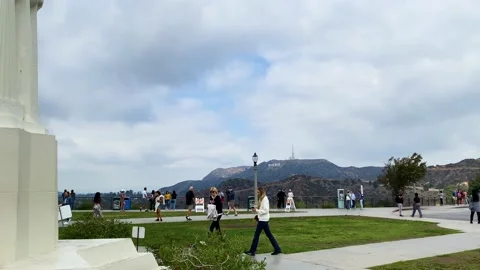 People walking around in Griffith Park, Los Angeles, 4K Video stock 220738786