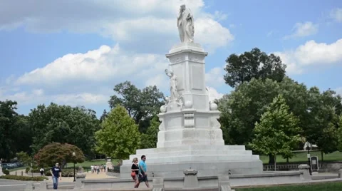 People Walking Around monument in Washington DC (Peace Monument) Stock Footage 59148597