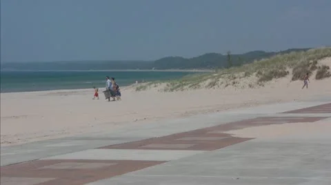 People Walking on Beach Video stock 11049590