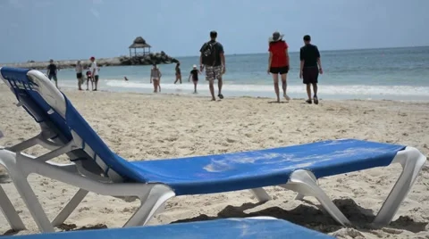 People Walking on Beach Stock Footage 40555973
